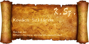 Kovács Szilárda névjegykártya
